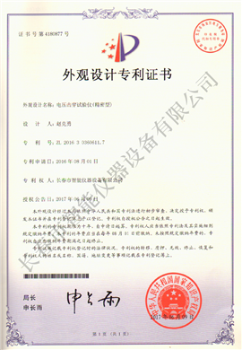 外觀電擊穿實用新型專利ZL 2016 3 0360611.7